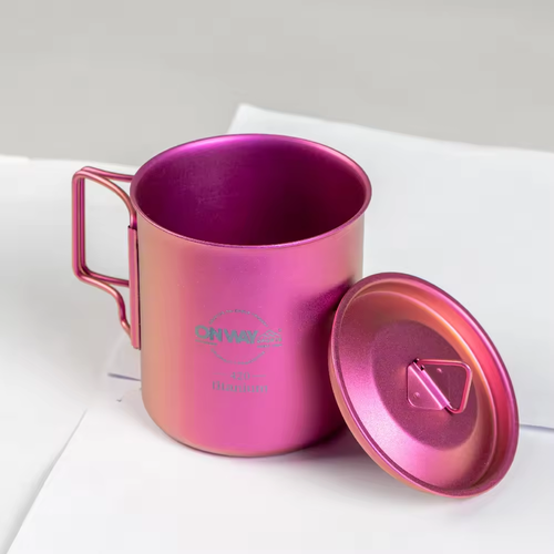 Custom Colour Folding Handle Travel Titanium Mug